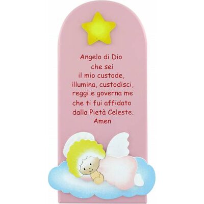Angelo di Dio - quadretto - rosa