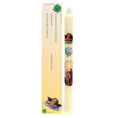 Candele battesimo con custodia - avorio