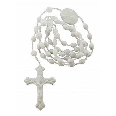 Rosario in plastica 6 mm - bianco