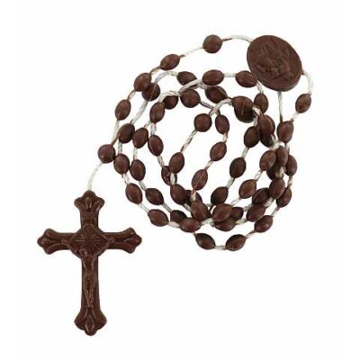 Rosario in plastica 6 mm - marrone