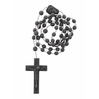 Rosario in plastica 6 mm - marrone (Nero)