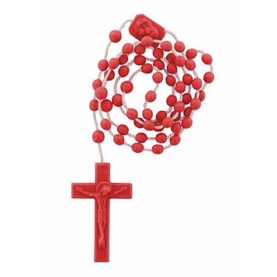 Rosario in plastica 6 mm - marrone (Rosso)