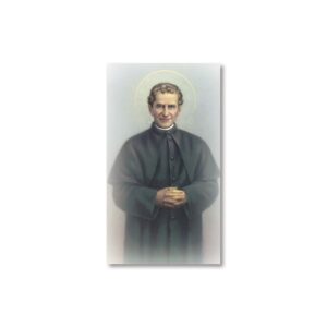 San Giovanni Bosco, santino con preghiera